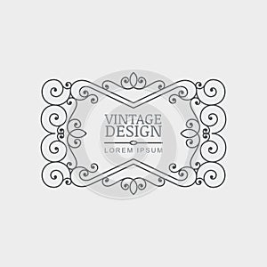 Vector retro style flourish frame.