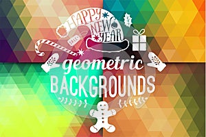 Vector retro supply, hipster background.Retro styled badges, signs.Banner. Vintage Insignias. Backdrop. Geometric Christmas