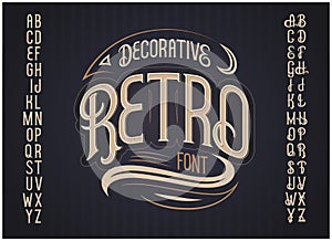 Vector retro typeface. Vector font