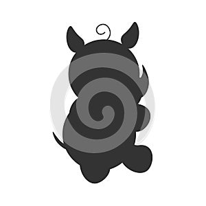 Vector rhino silhouette view side for retro logos, emblems, badges, labels template vintage design element. Isolated on