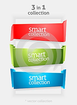 Vector Ribbon and Banner Collection with place for Your Text. Color Bookmarks. Infographycs