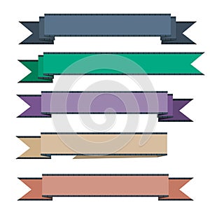 Vector ribbons set isolated