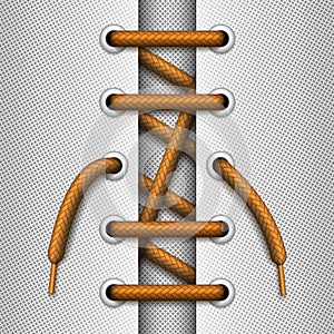 Vector Riding bow tying of shoelaces with elements of a shoe