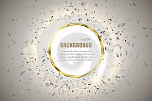 Vector ring background. Metal chrome shine round frame with spark light effect and big explosion.