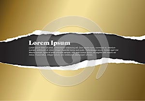 Vector ripped golden paper template