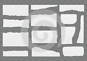Vector ripped white Stickers paper mock up blank banners tags labels