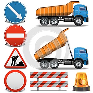 Vector Road Construction Icons set 2