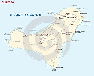 Vector road map of Canary Island gran el hierro map photo