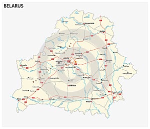 Vector road map of the Republic of Belarus