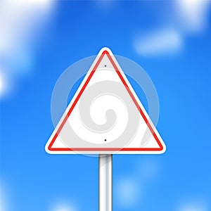 Vector road sign on blue sky background