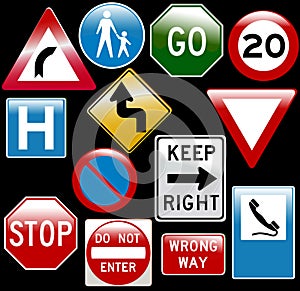 Vector road signs