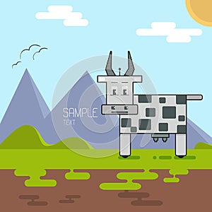 Vector robotic cow illustration