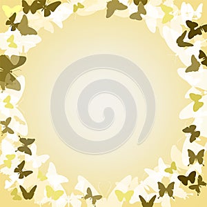 Vector romantic background with butterflies.