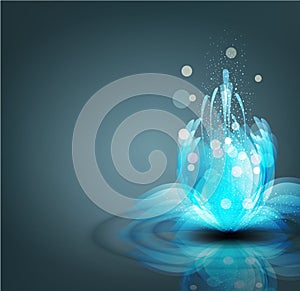 Vector romantic background with luminous lilies