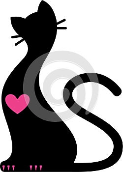 Vector romantic cat