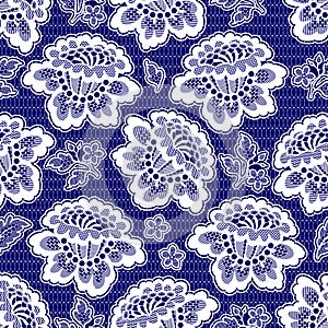Vector Romantic Floral Lace Seamless Pattern