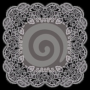 Vector Romantic Floral Lace Seamless Pattern