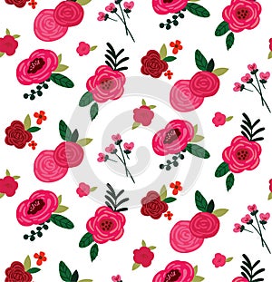Vector roses bouquete seamless pattern background. photo