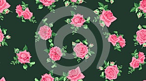 Vector Roses Pattern, Wedding Design.