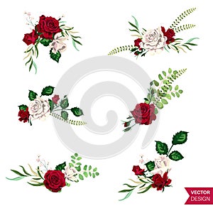 Vector Roses Wedding Invitation Card for Design 01