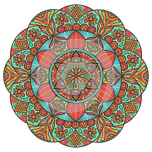Vector round abstract circle. Mandala style. photo