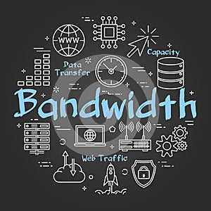 Vector round black internet concept of bandwidth