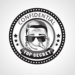 Vector round Confidential top secret stamp or sticker