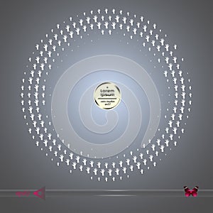 Vector round frame. Abstract half tone graphic element pattern background.