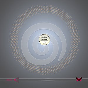 Vector round frame. Abstract half tone graphic element pattern background.