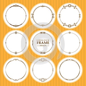 Vector round frames set design element