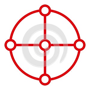 Vector Round Grid Structure Flat Icon Symbol