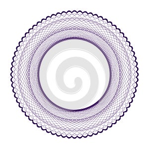 Vector round Guilloche elements for certificate or diploma and currency design