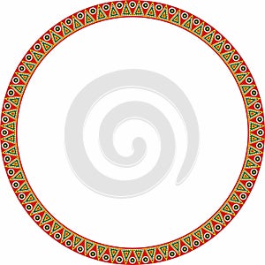 Vector round Indian patterns. National circle ornaments, borders, frames. colored decorations of the peoples of South America