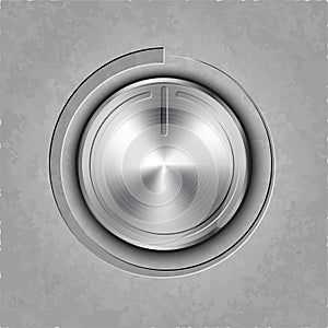 Vector round metal volume button