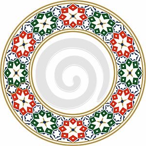 Vector round national colored ornament of ancient Persia