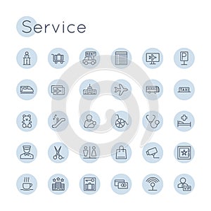 Vector Round Service Icons