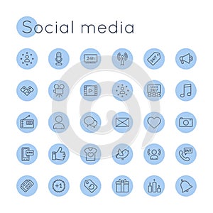 Vector Round Social Media Icons
