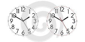 Vector Round Wall Office Clock Face Set, Design Template Isolated. Dial of Wall Clock for Branding, Advertise Isolated