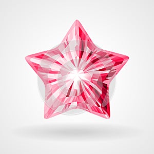 Vector Ruby Five Pointed Star in Triangular Design