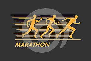 Vector run and marathon logo