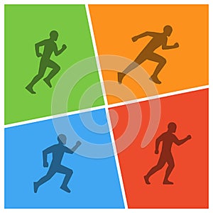 Vector run and marathon logo