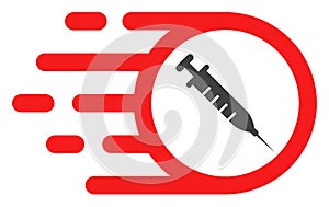 Vector Rush Vaccine Flat Icon Symbol