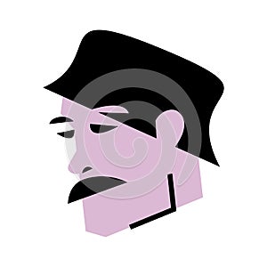 Vector sad man in unmatched style