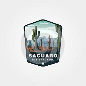 Vector of saguaro national park logo patch vector symbol illustration design