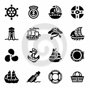 Vector Saiboat icon set
