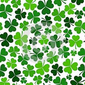 Vector Saint Patrick`s day seamless shamrock background