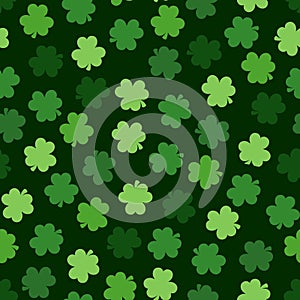 Vector Saint Patrick`s day seamless shamrock background