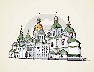 Vector Saint Sophia Cathedral in Kiev, Ukraine