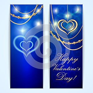 Vector Saint Valentine blue greeting card with