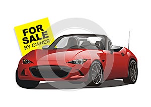 Vector of for sale convertible red sport car